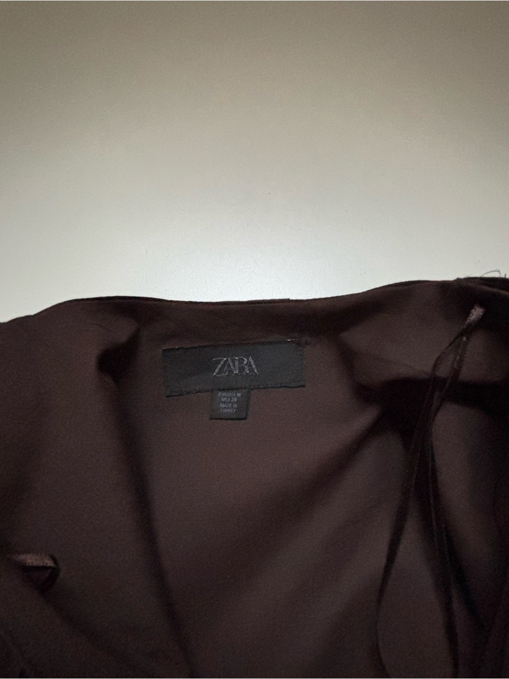 Zara Chocolate Brown Maxi Dress with Drawstring Waist - Picture 3 of 4
